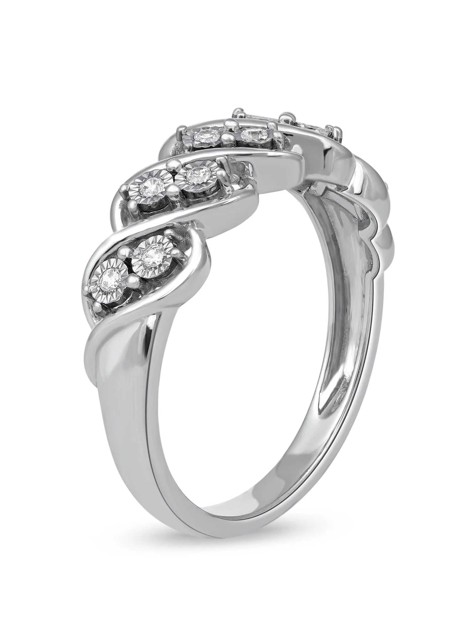 10K White Gold Diamond S-Link Band G5638