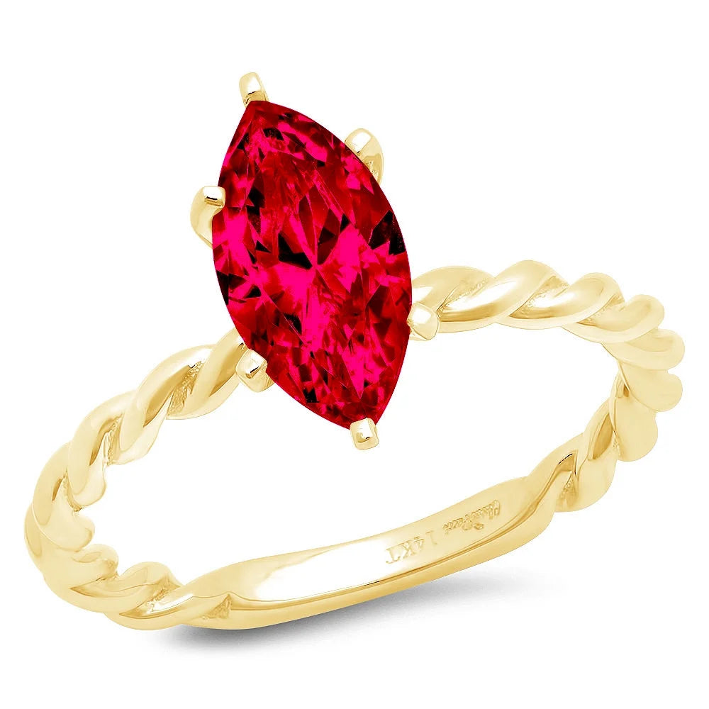 14k Yellow Gold Solitaire Ring U849