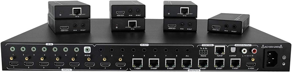 4K60HZ 8x8 HDMI Matrix with 7 Receivers Q91581