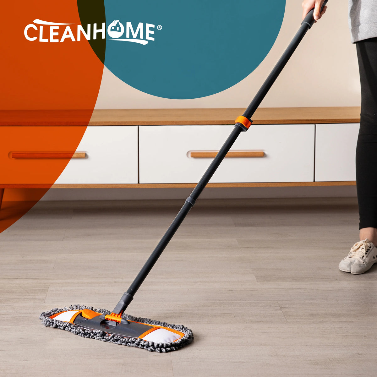 Dust Flat Mop with 3 Microfiber Mop Pads T140297