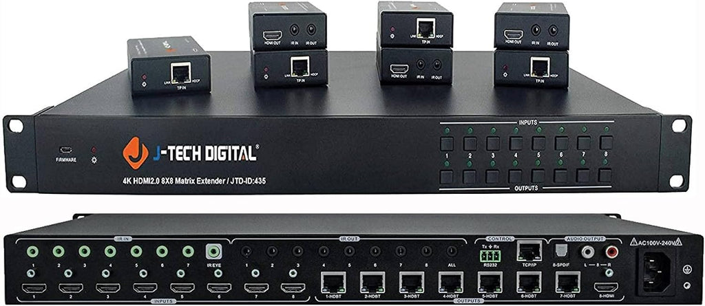 4K60HZ 8x8 HDMI Matrix with 7 Receivers Q91581