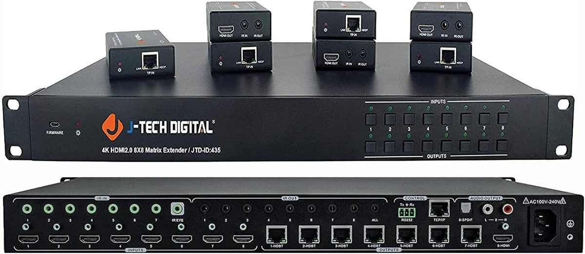 4K60HZ 8x8 HDMI Matrix with 7 Receivers Q91581