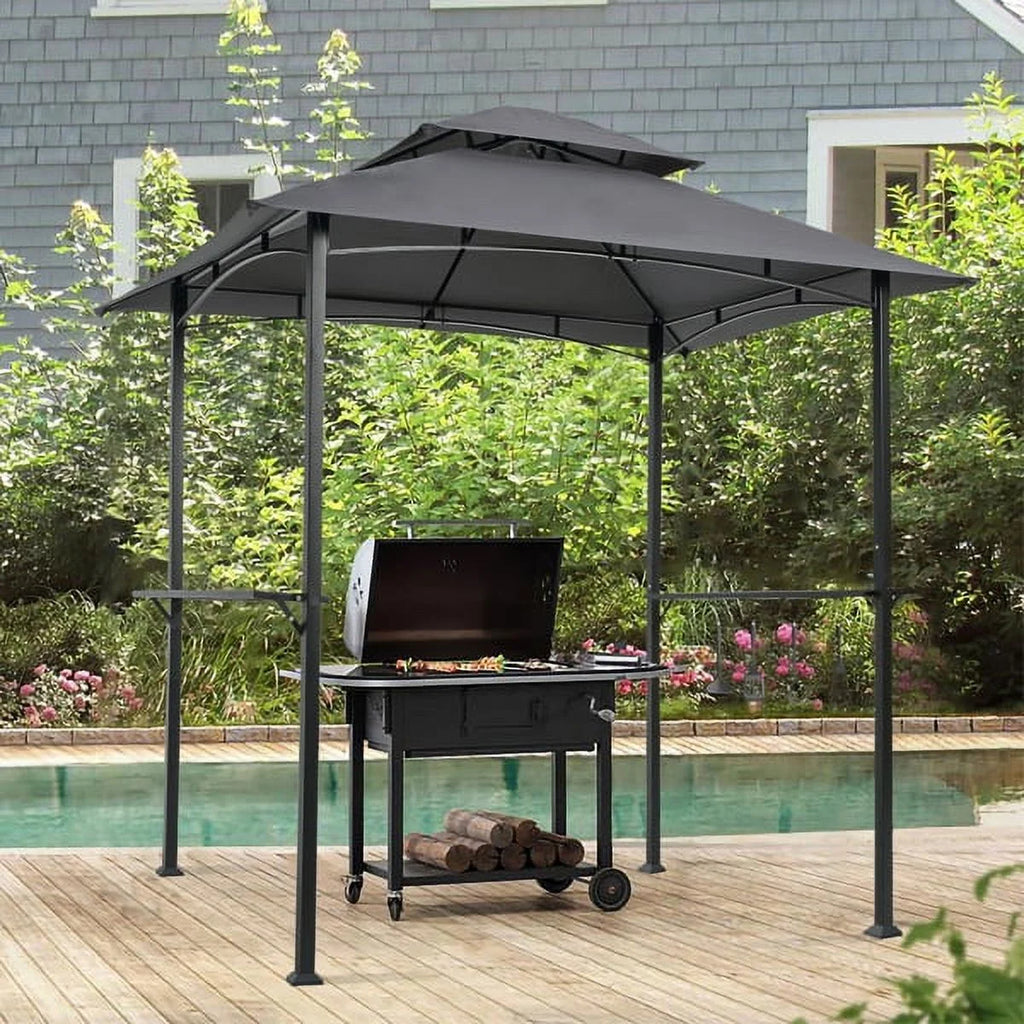 Grey Outdoor Grill Gazebo with Steel Frame Y367
