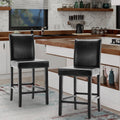 Black PU Leather Bar Stools, Set of 2 I19967