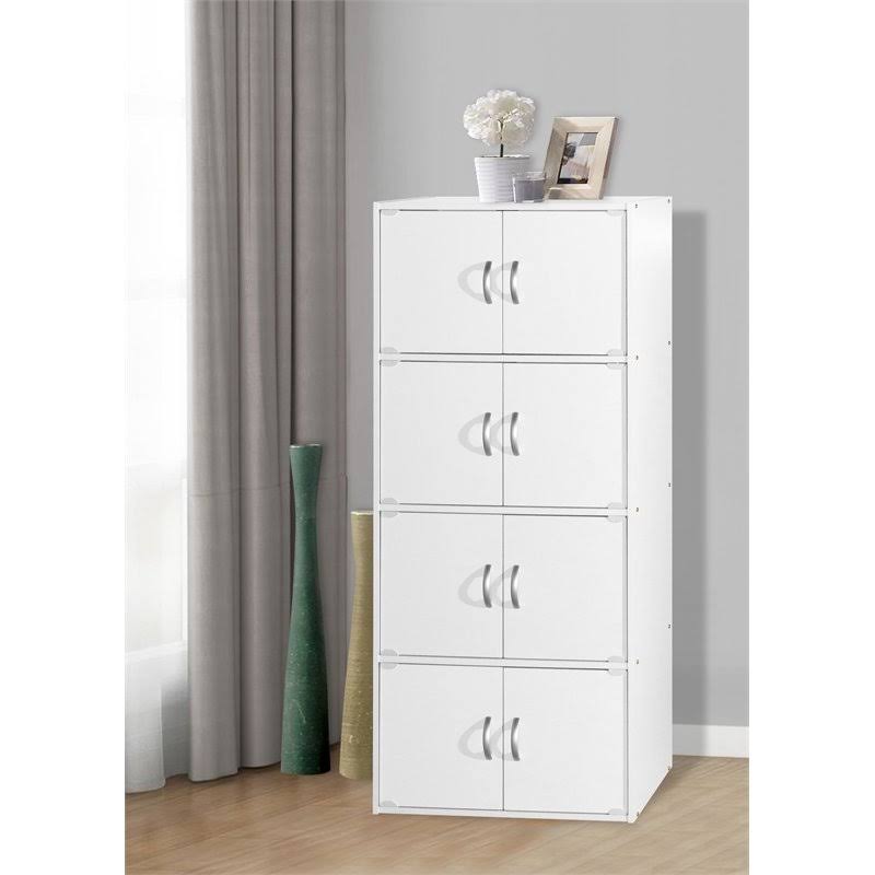 White 4-Shelf 8-Door Multipurpose Cabinet C8598