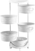 White 5F Rotating Kitchen Storage Rack K6100