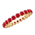 Lab Created Ruby Eternity Ring, 10K Yellow Gold, US 4.25 G5991