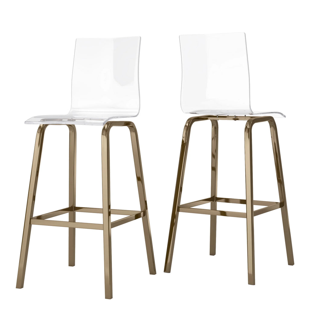 Champagne Gold Acrylic Swivel Bar Stools, Set 2 L299170