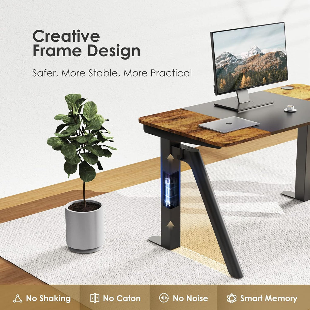 Electric Standing Desk with Solid Top, Adjustable Height, 48 x 24 G969802