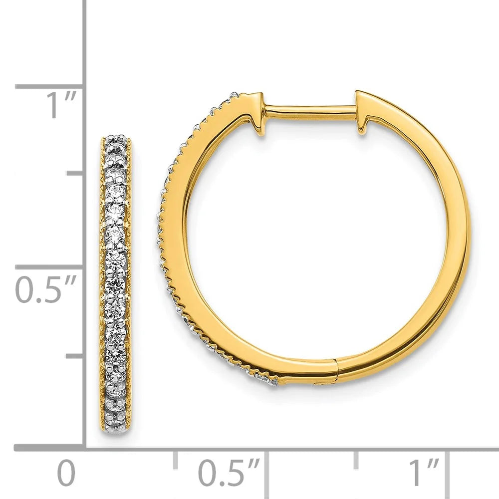 14kt Yellow Gold Diamond Hinged Hoop Earrings X863680