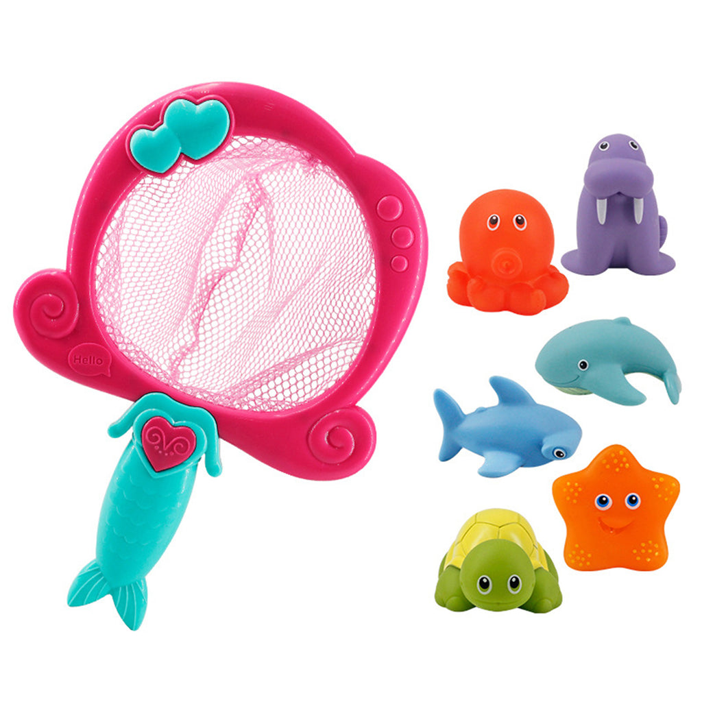 Color Changing Floating Baby Bath Toys with Mermaid Net N63615