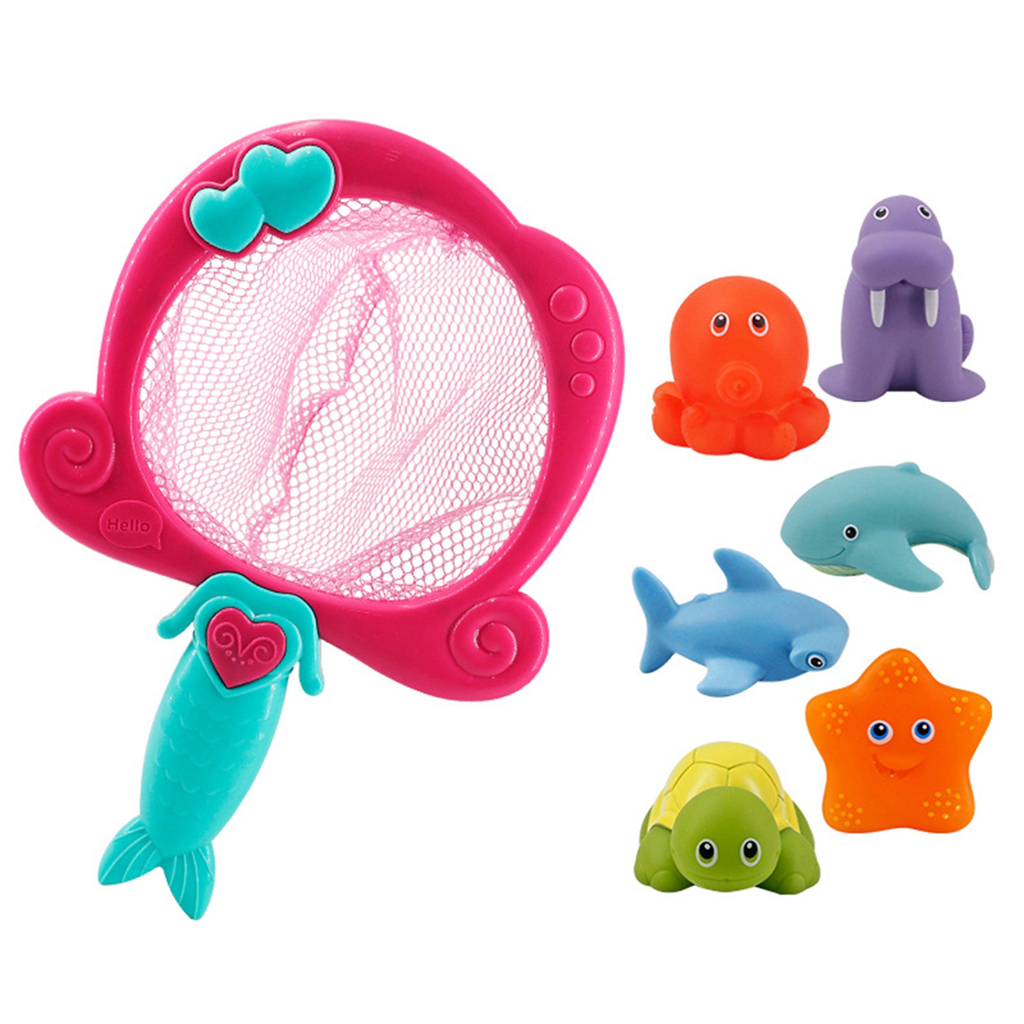 Color Changing Floating Baby Bath Toys with Mermaid Net N63615