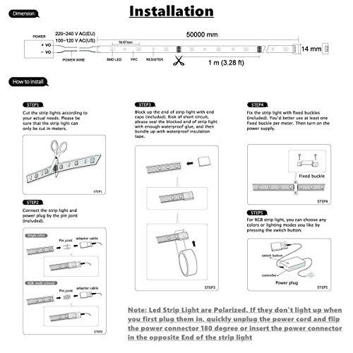 RGB LED Strip Light, Waterproof Multi Colors Dimmable SMD5050 LED Rope Light Y133