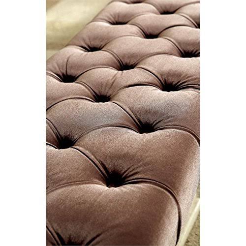 Brown Fabric Tufted Bench M585