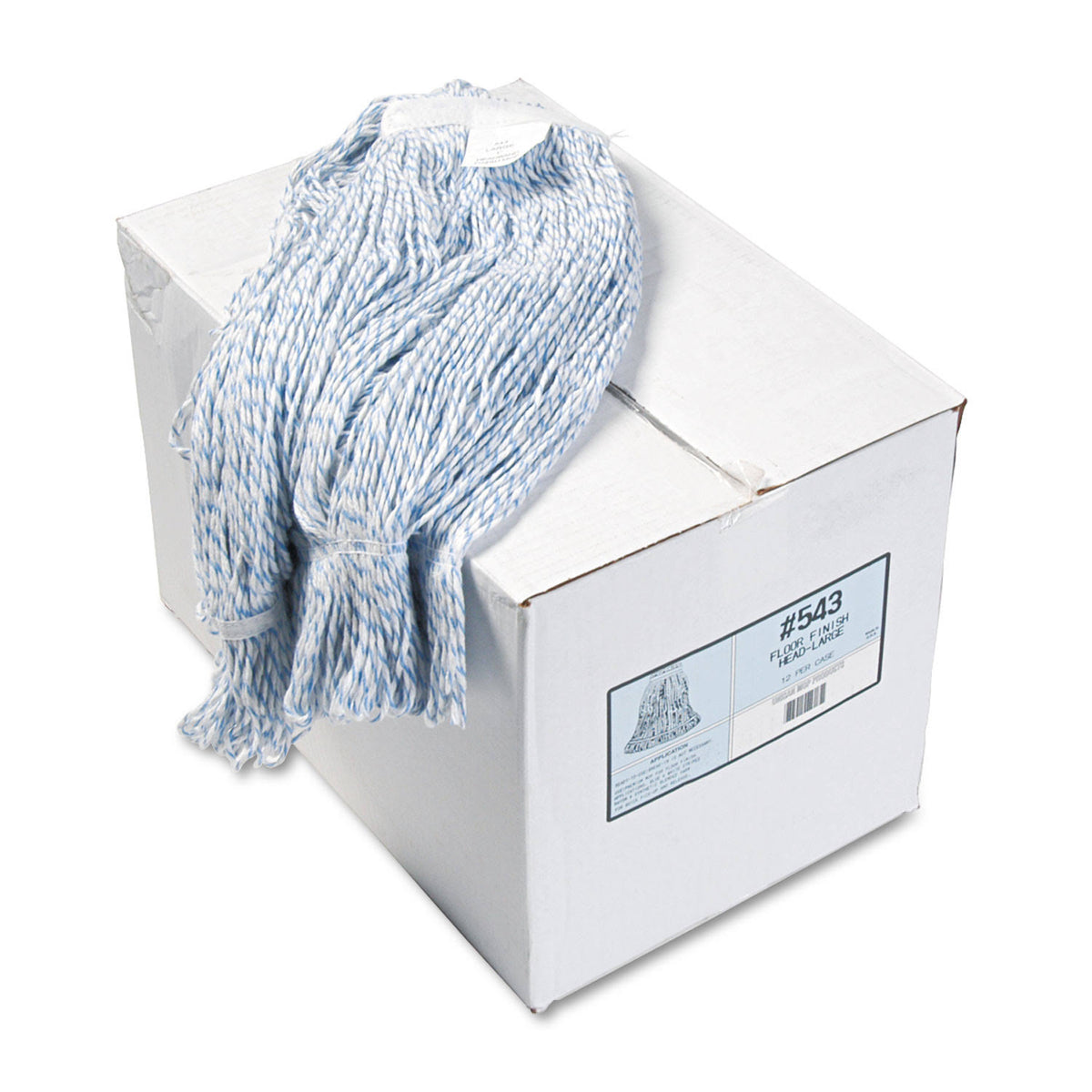 White/Blue Rayon/Polyester Mop Head, 12/Carton P856