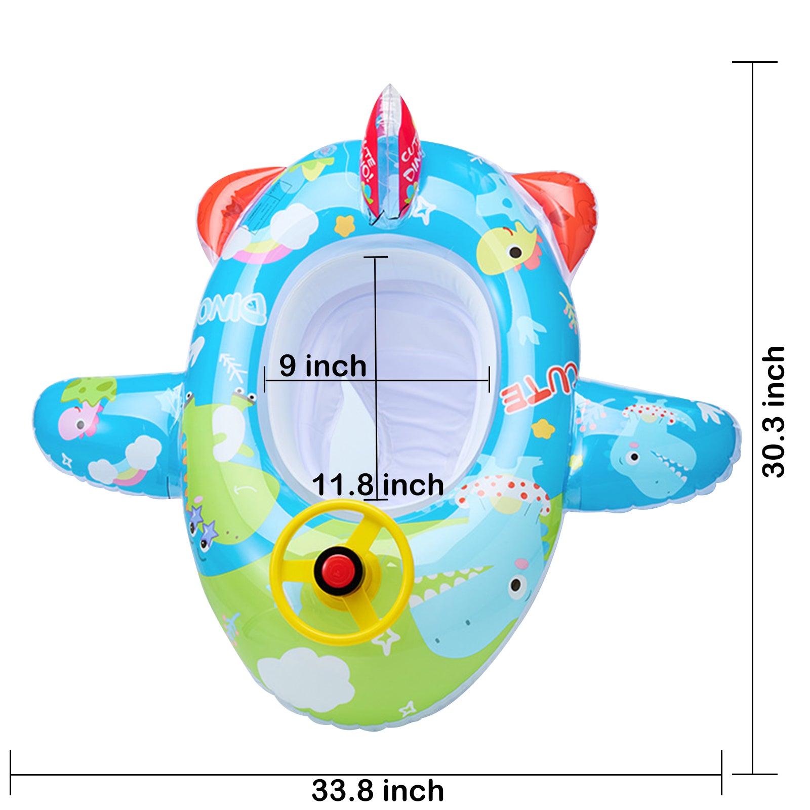 Inflatable Pool Float Ring with Steering Wheel Horn for Kids G71388