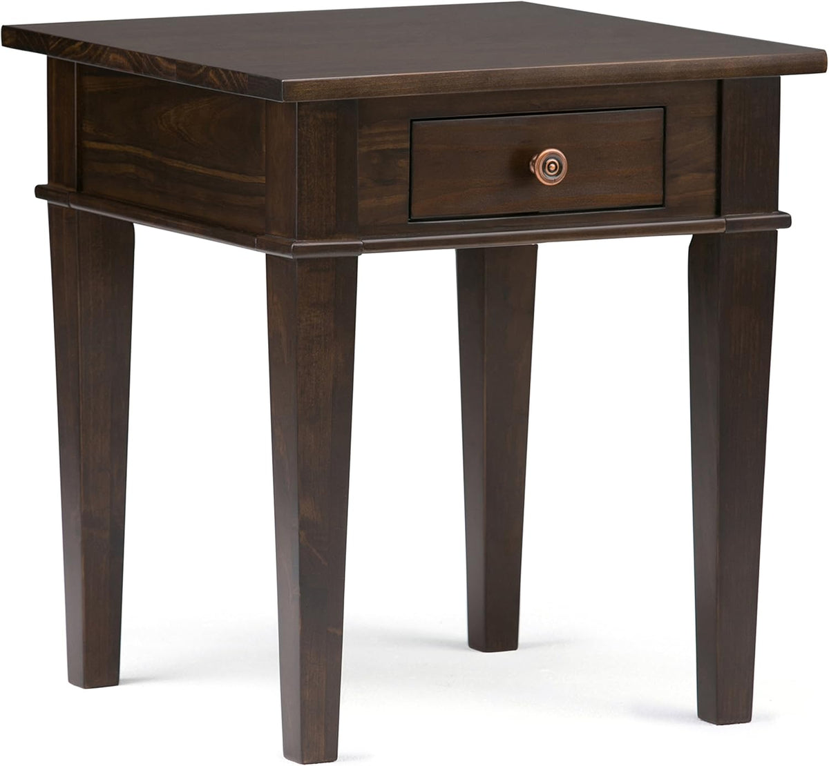 Medium Saddle Brown Solid Wood 1 Drawer End Side Table P662