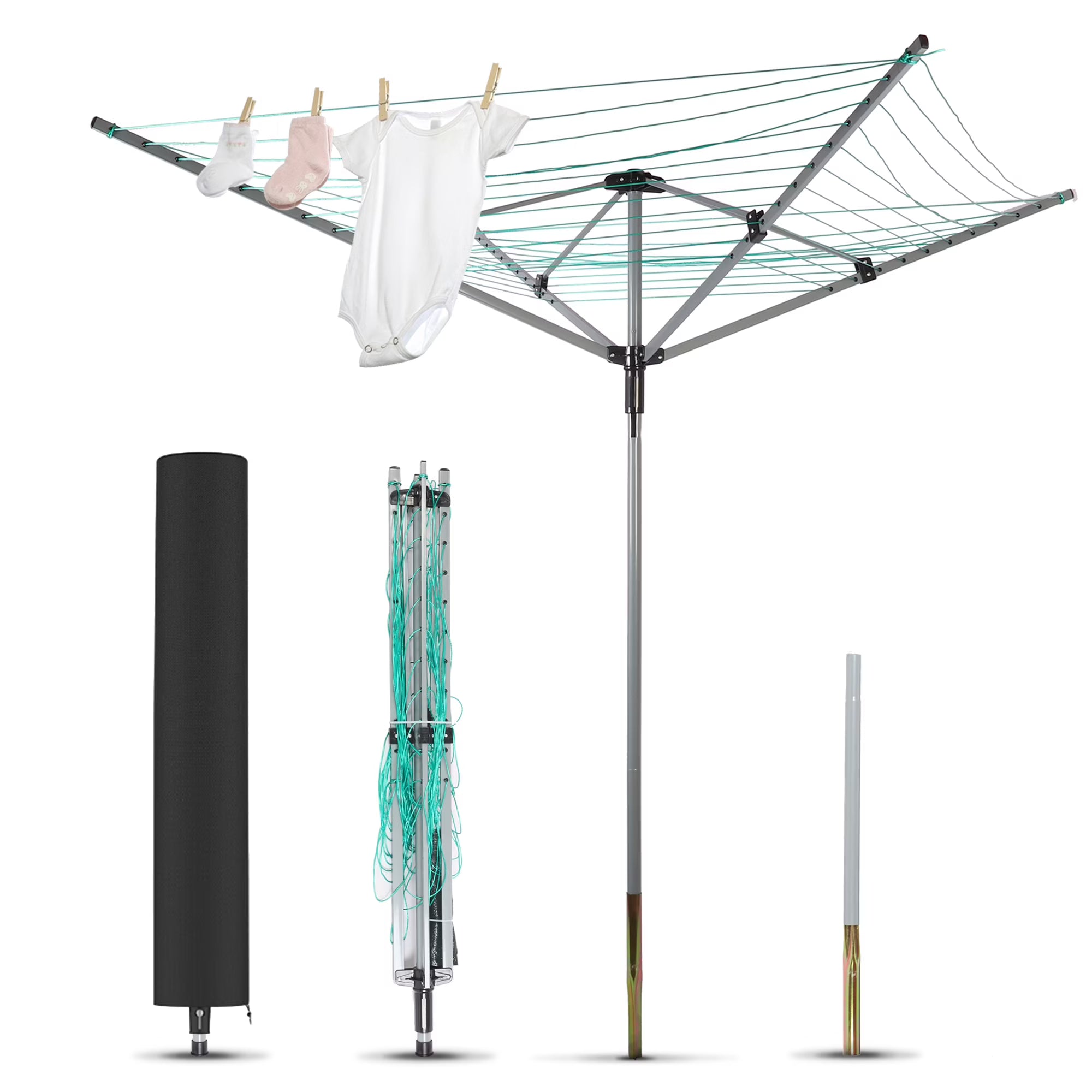 Green Retractable Umbrella Drying Rack C331