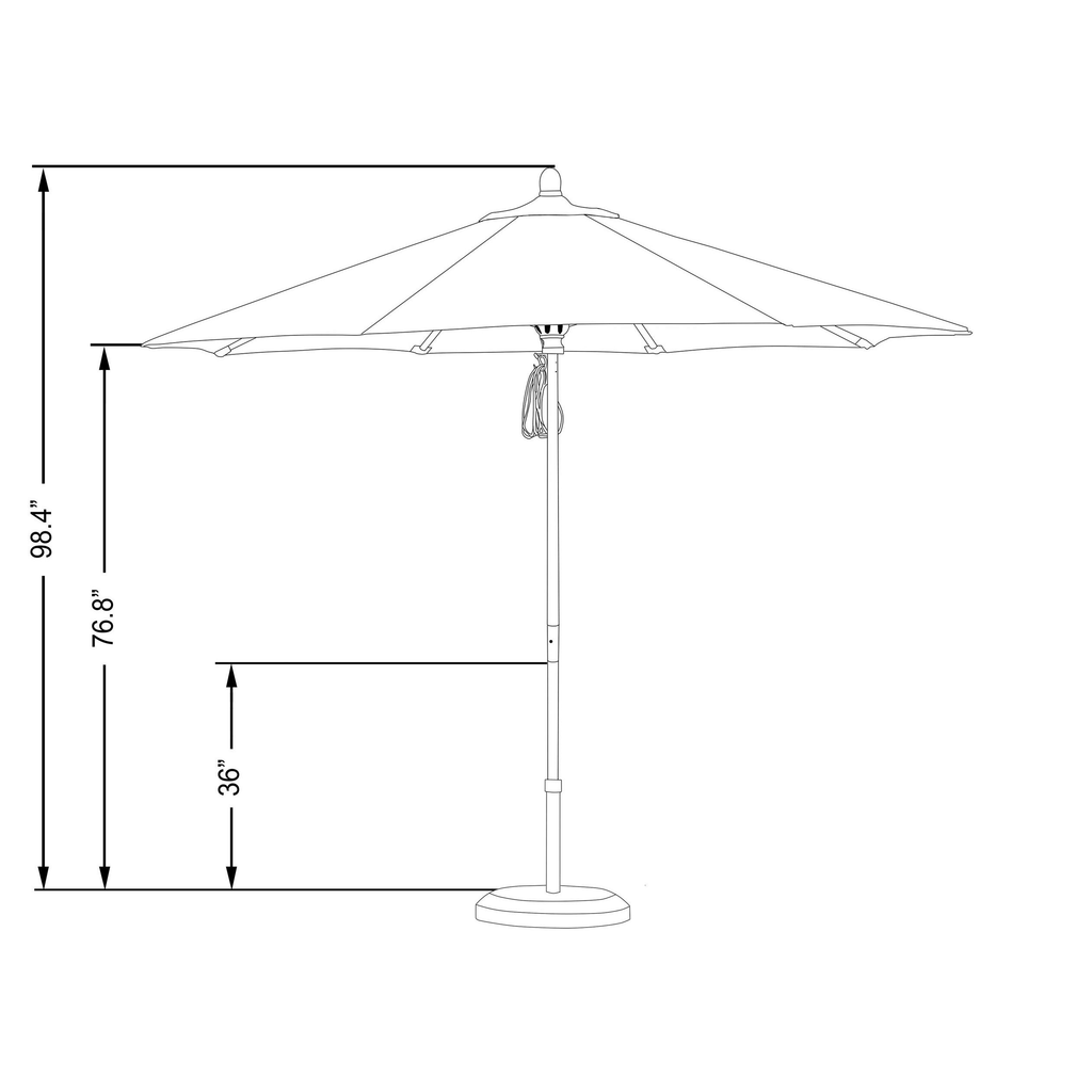 Blue 9 ft. Olefin Wood Market Umbrella K142