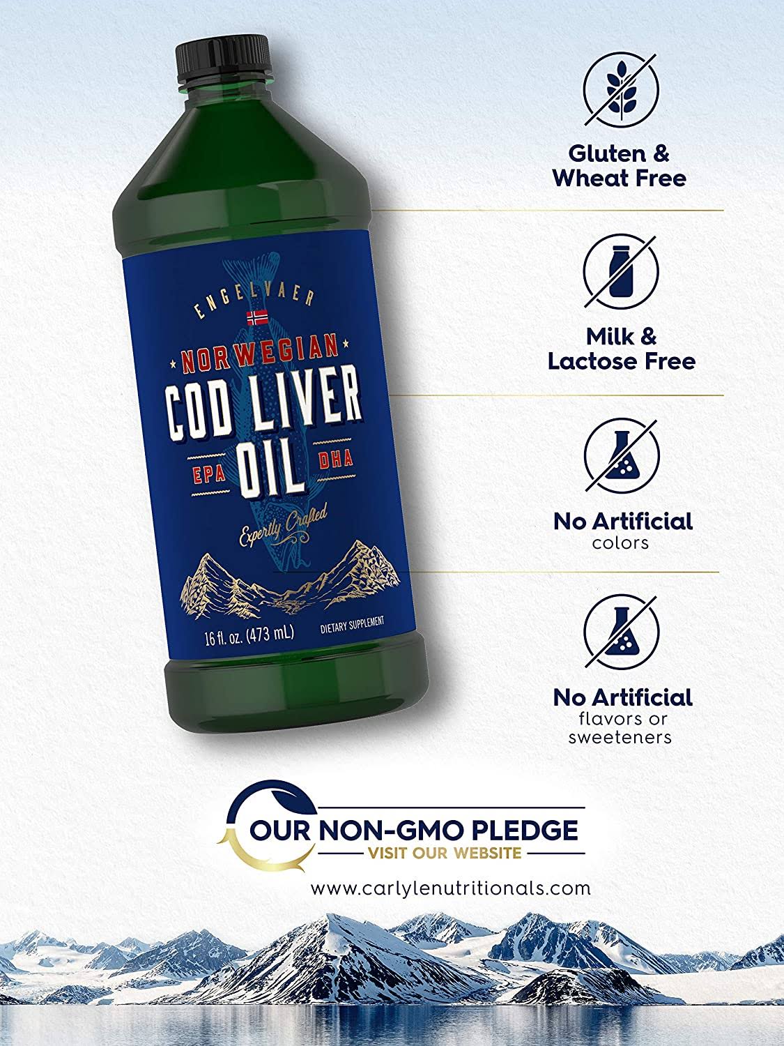Cod Liver Oil Norwegian 16 fl oz 3 Bottles Liquid L3040