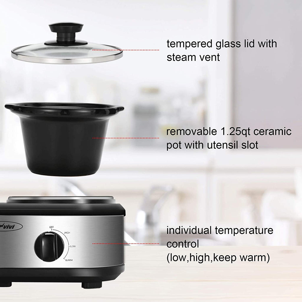 Stainless Steel Slow Cooker Buffet Server with Adjustable Temp P12156