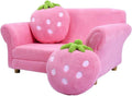 Pink Toddler Couch with Wooden Frame and Coral Fleece Surface S78435