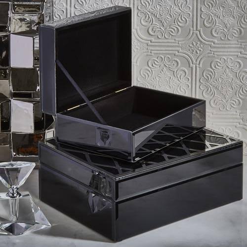 Black & Silver Set of 2 Boxes M873223