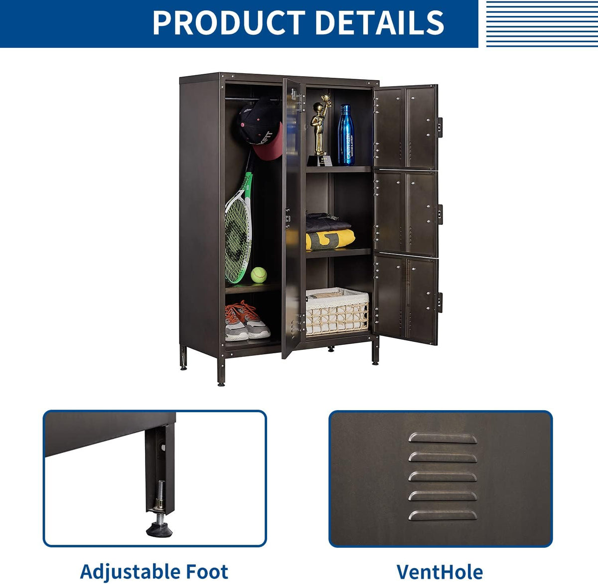 4 Doors Steel Metal Storage Locker Cabinet D167