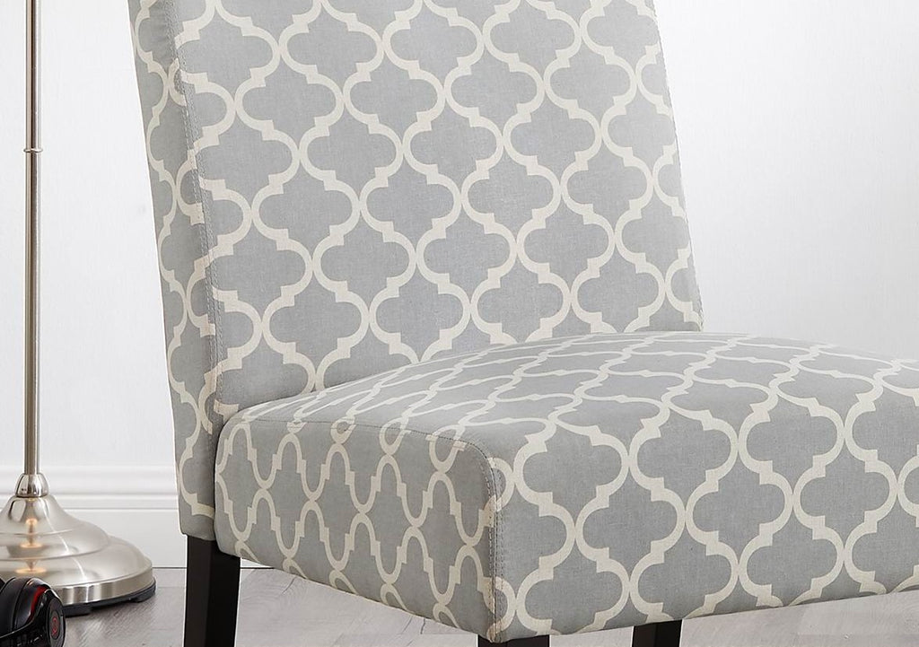 3pc Gray Fabric Side Table and 2 Chairs S795
