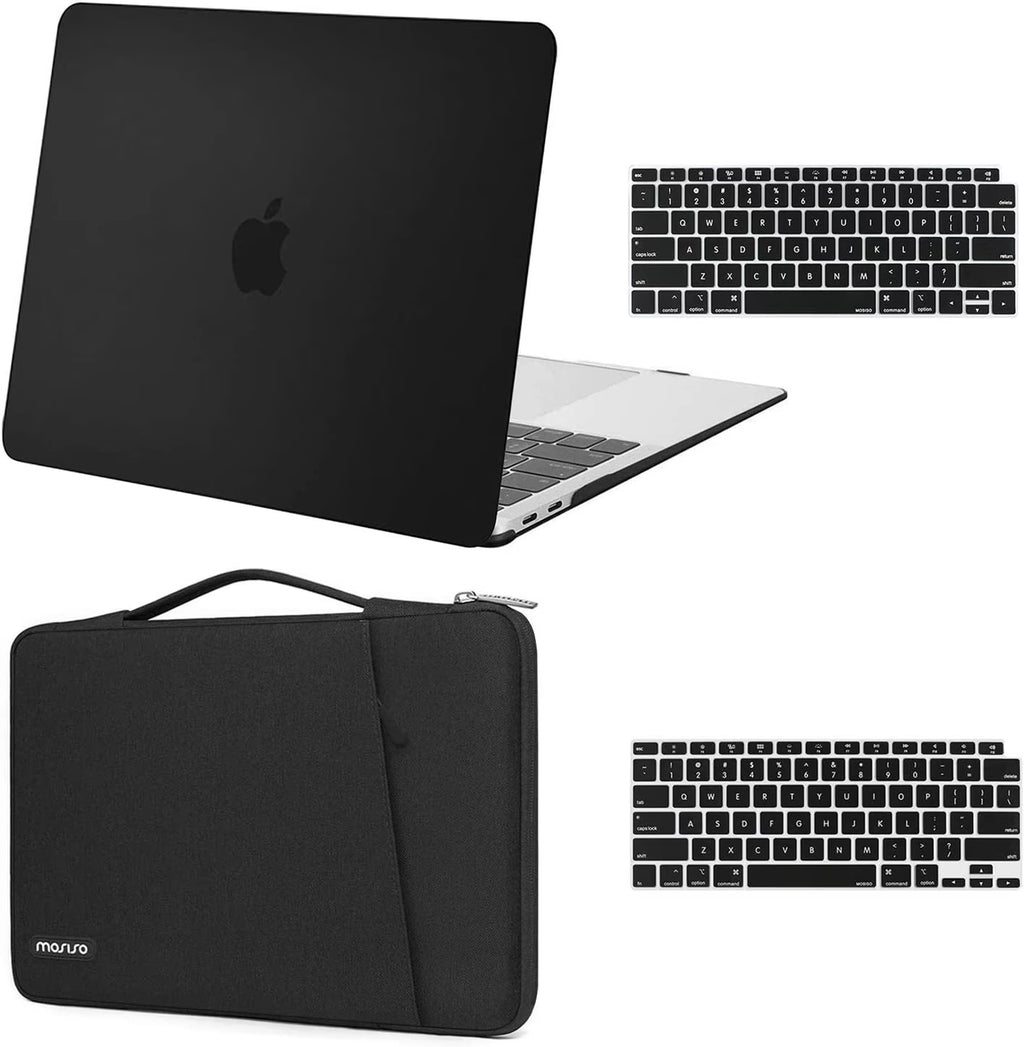 Black Plastic Hard Shell 3 in 1 Case for MacBook Air 13 inch A564916