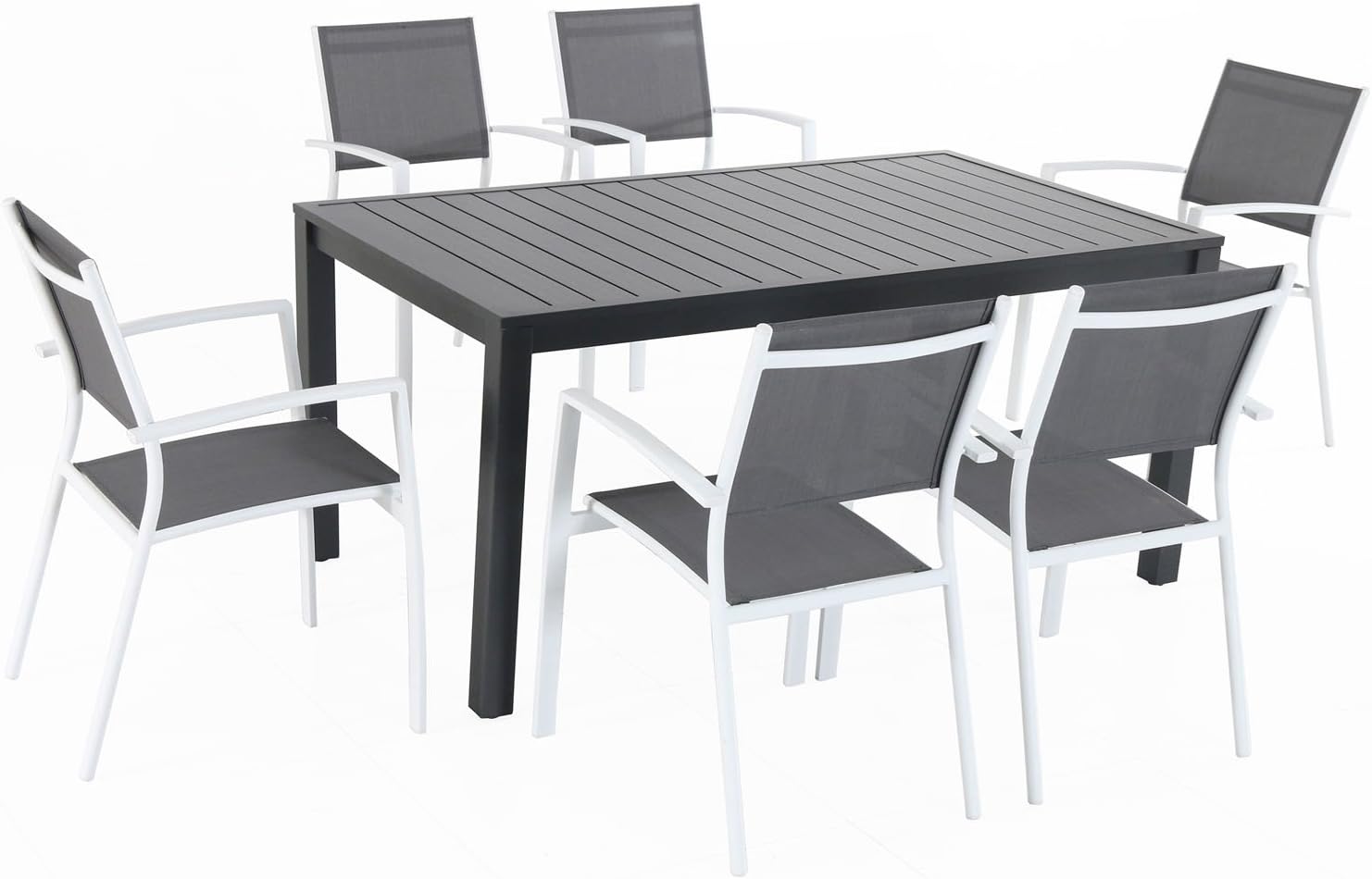 7-Piece Outdoor Dining Set with 6 Sling Chairs and Dining Table F2862