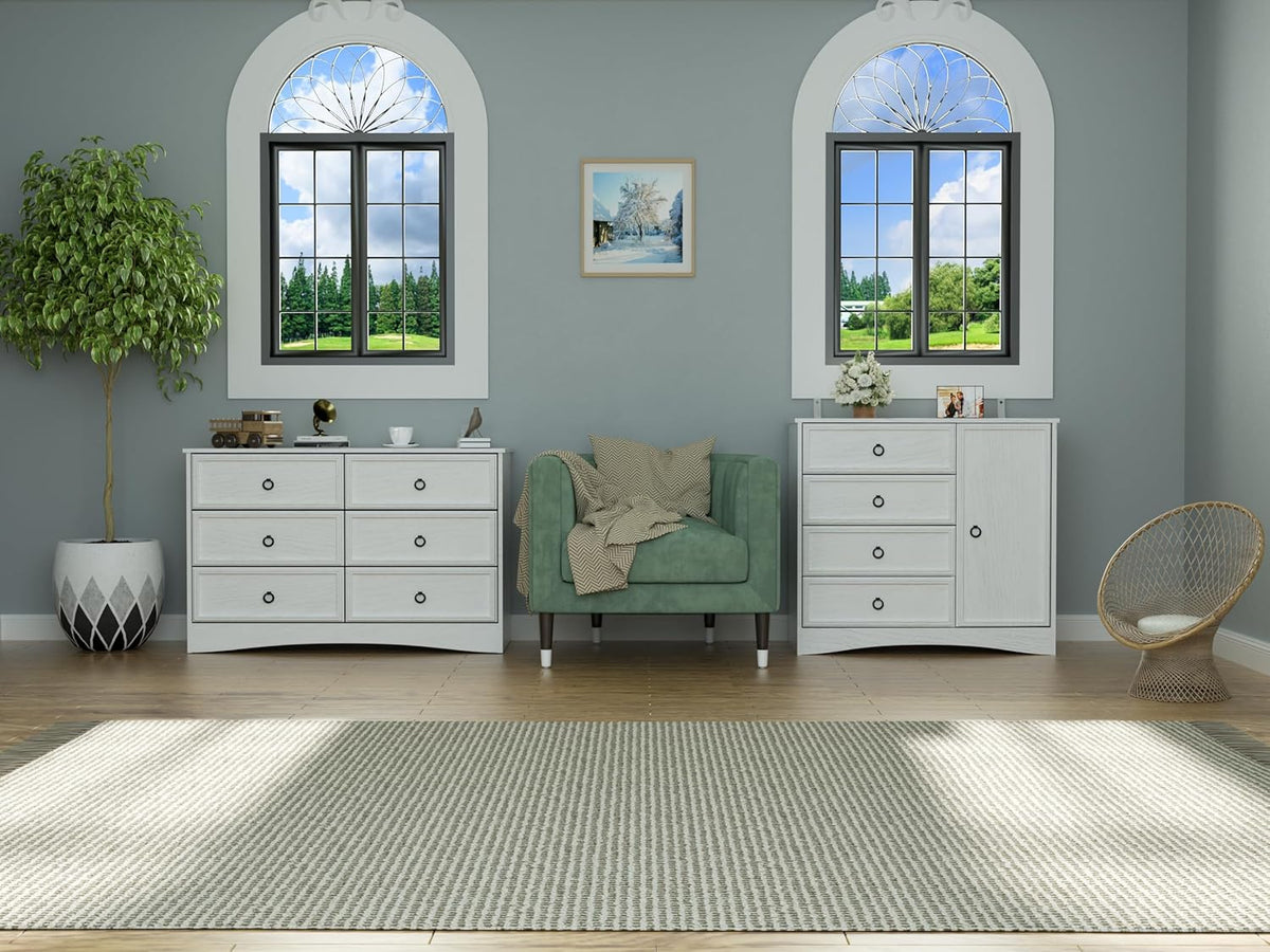 White 6 Drawer Dresser Q33345