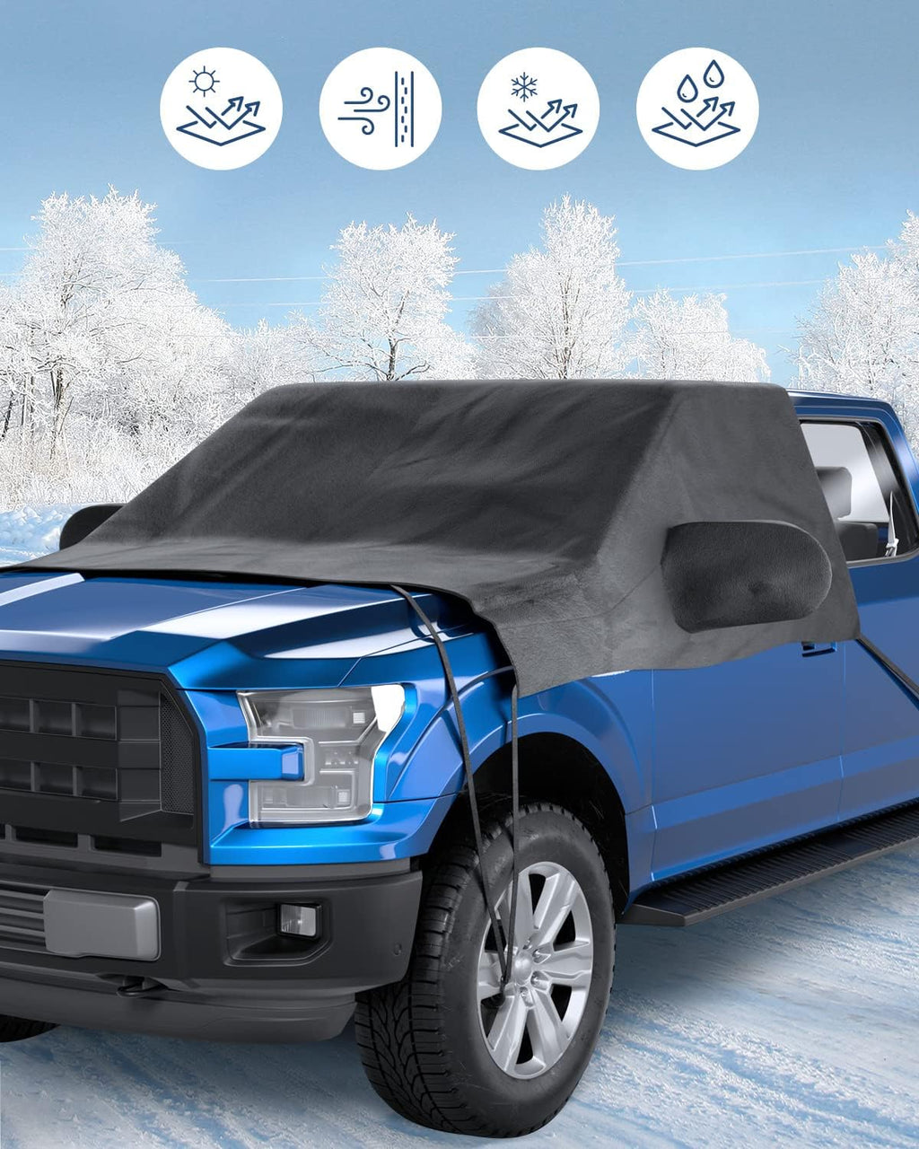 Waterproof Thicken Windshield Cover for Ice and Snow, Pack of 2 V363