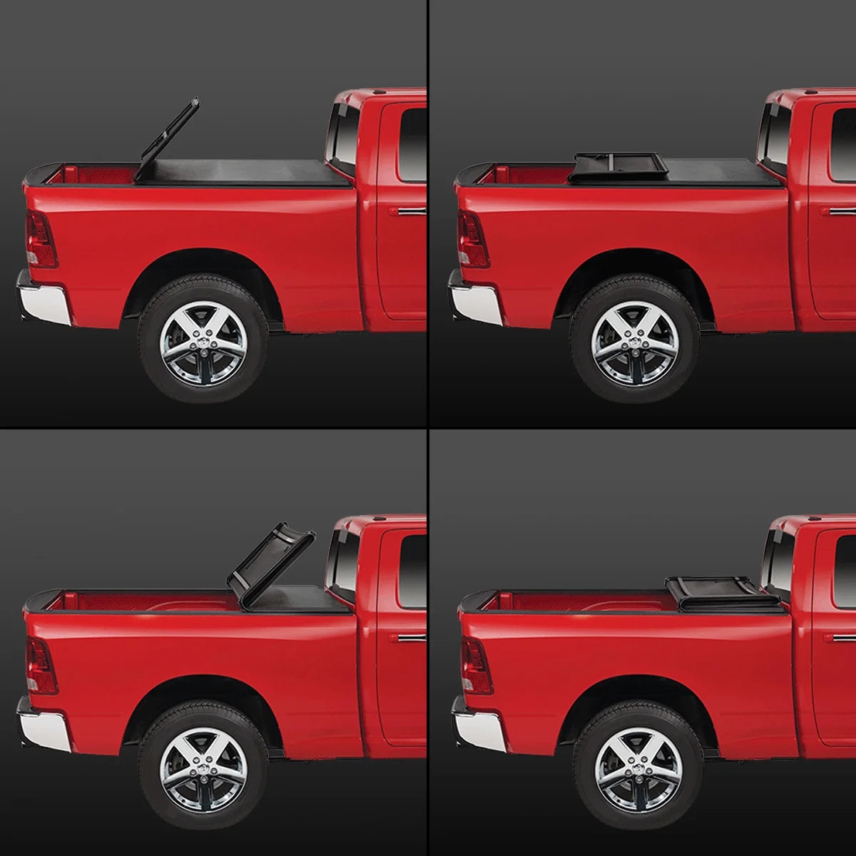 Tri-Fold Soft Top Tonneau Cover for Dakota Fleetside Bed V668