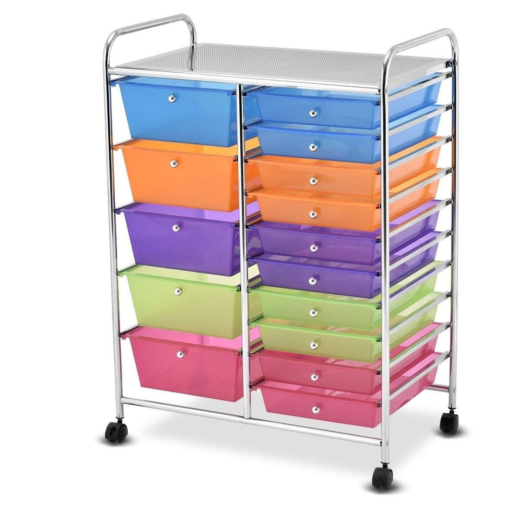 15 Drawers Rolling Storage Cart Organizer J152553