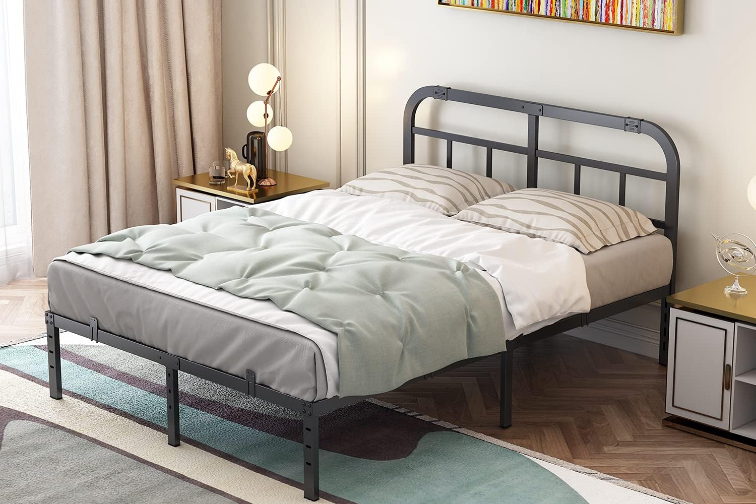 14" Heavy Duty Metal Bed Frame California King Y8138