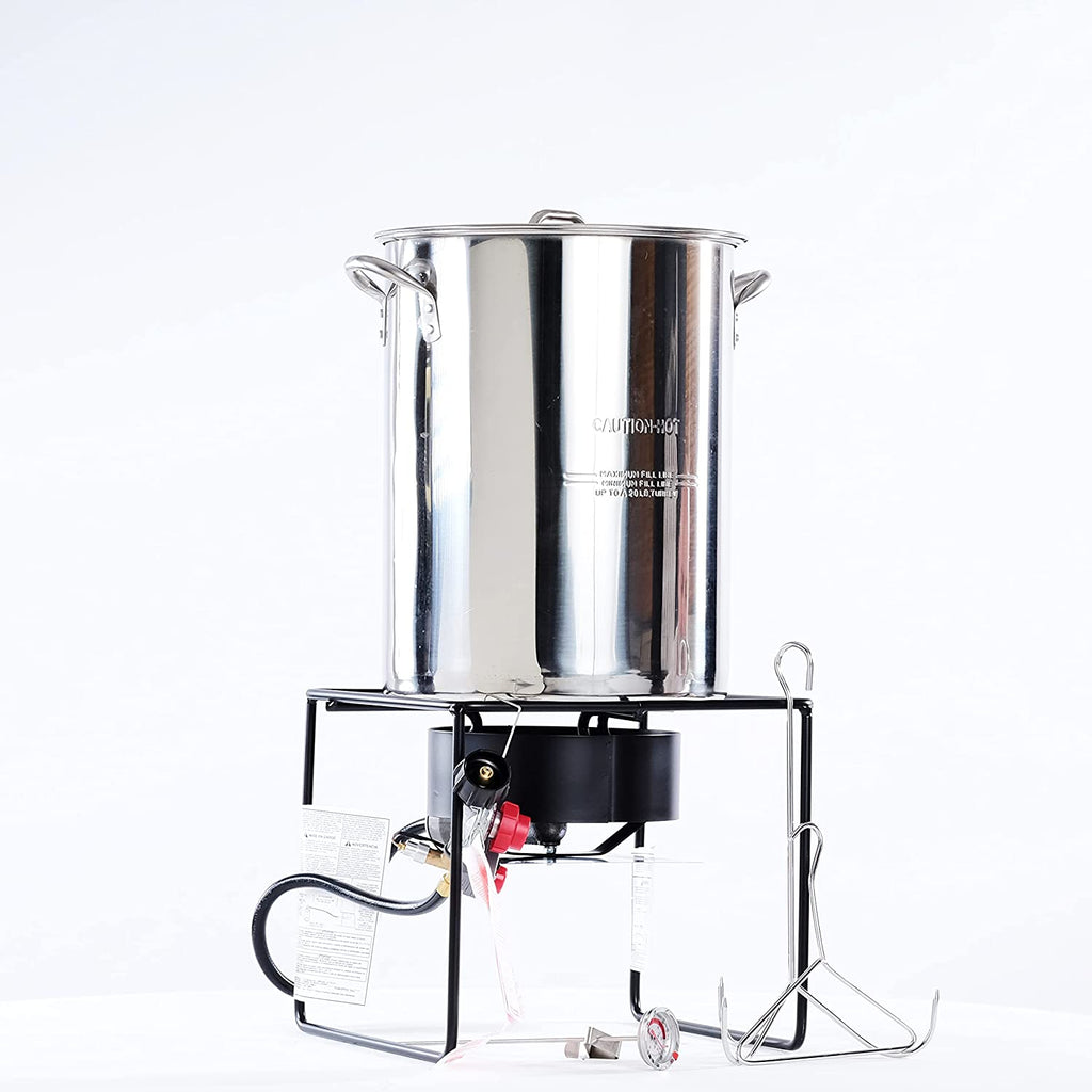12 in. Welded Square Turkey Fryer Package with Stainless Steel Pot P5380
