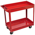 Red 2 Shelves Tool Trolley Cart O826