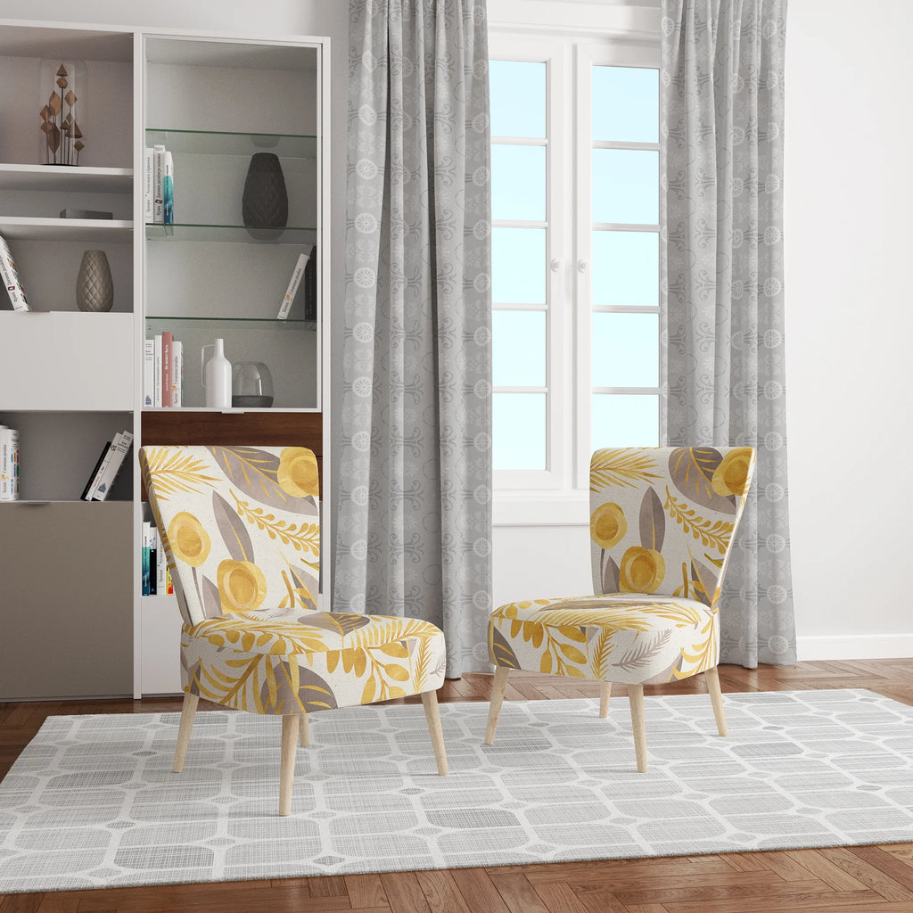 Upholstered Patterned Accent Chair and Arm Chair F949696