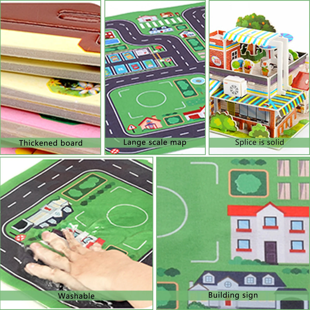 Construction Building Sets with 6 Cartoon Character Toys I371317