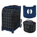 Blue Plaid Sport Bag with Lunchbox and Seat Cover J5646