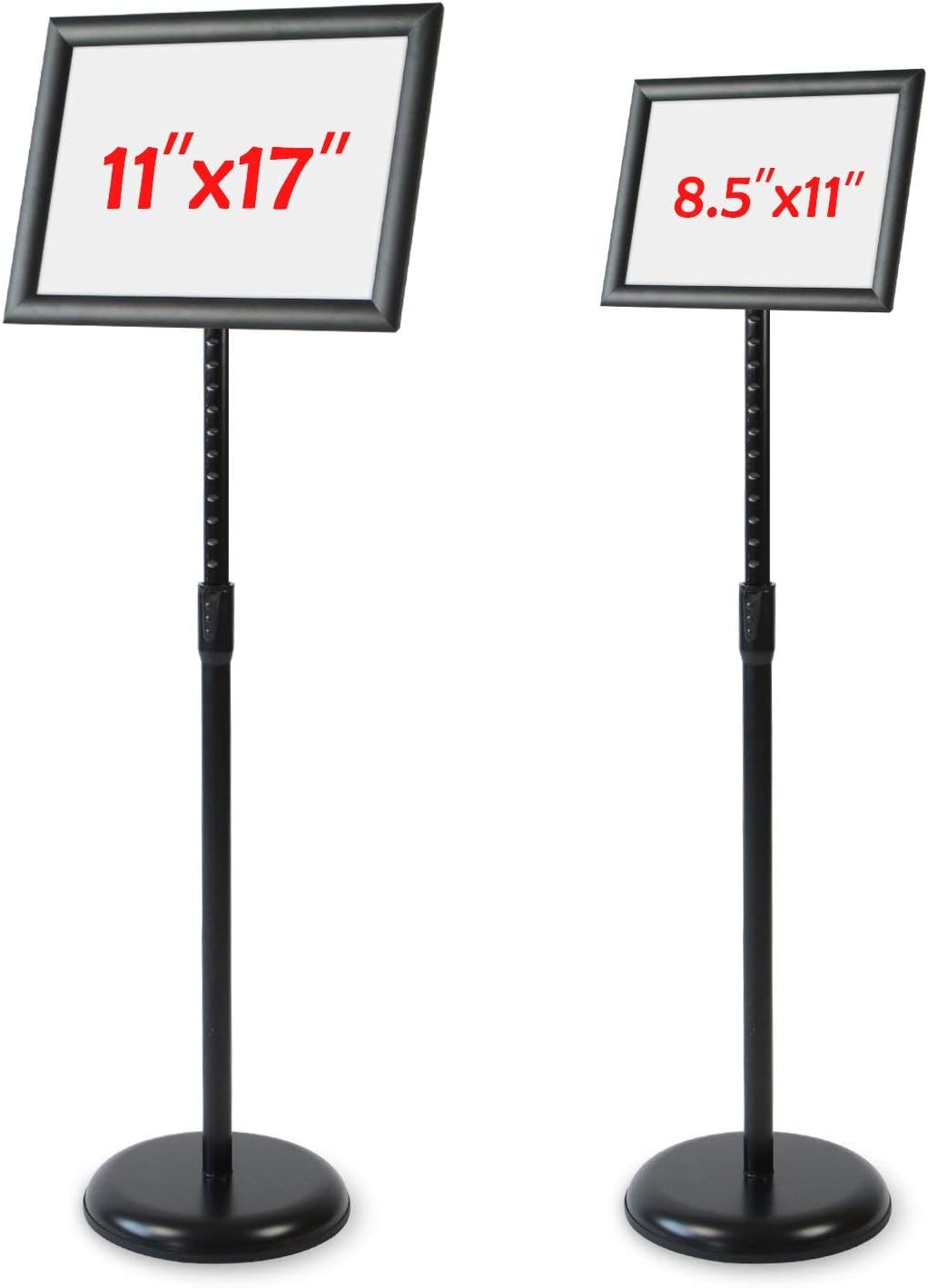 Heavy Duty Adjustable Aluminum Floor Standing Sign Holder, Black R127