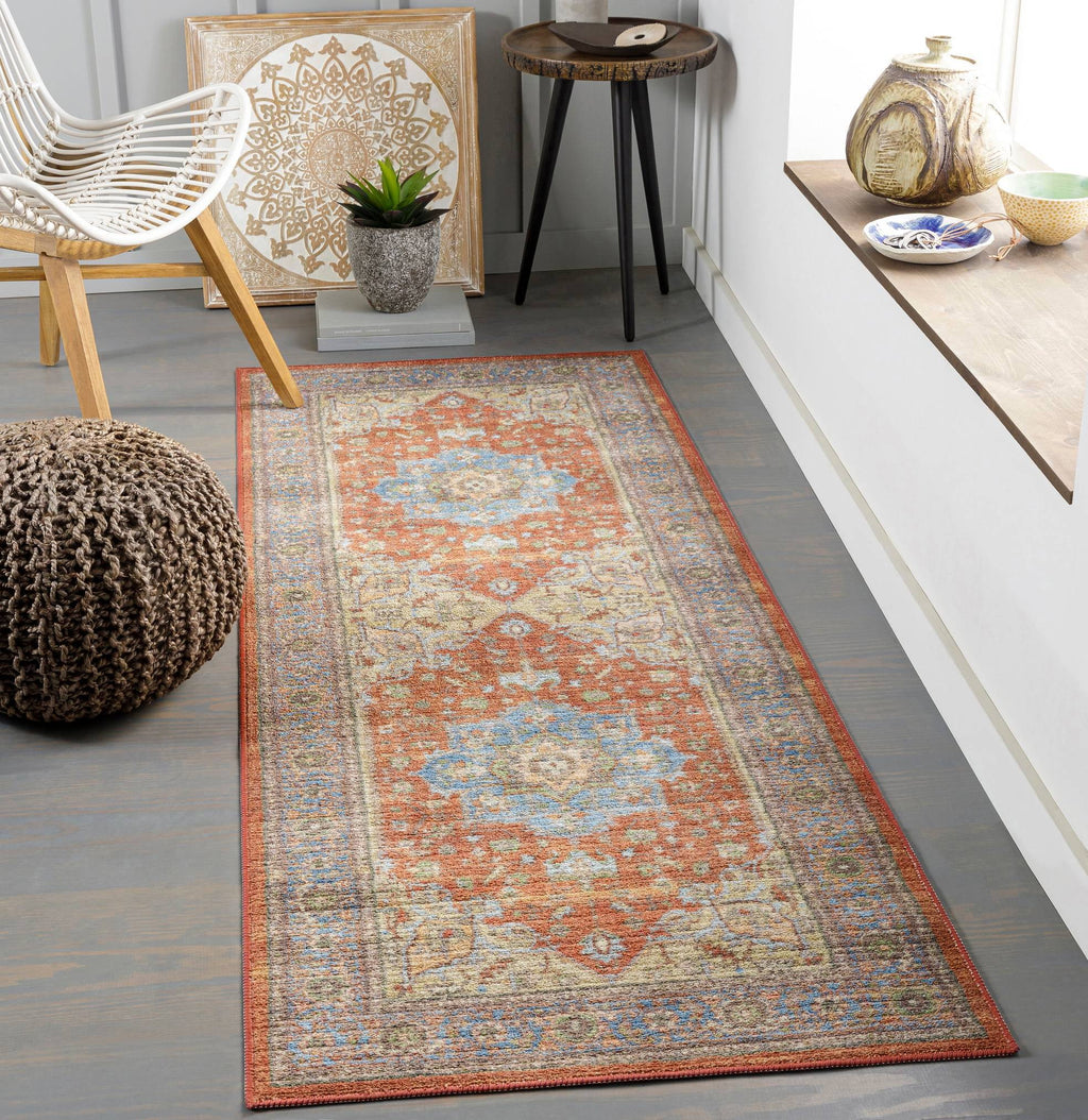 Burnt Orange Traditional Area Rug L9128