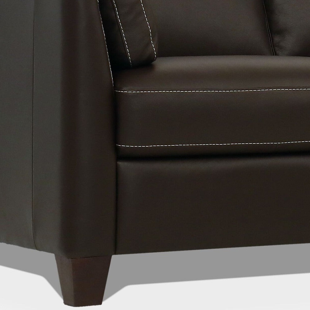 Chocolate Leather & Black Sofa G281