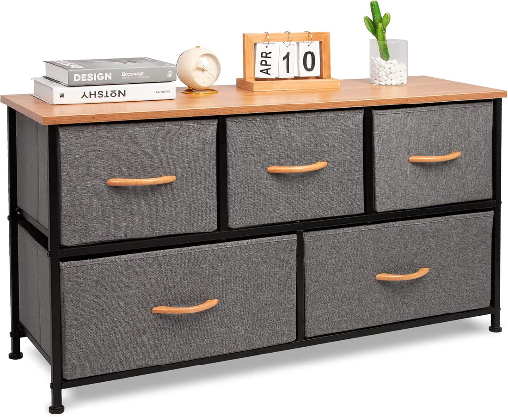 Fabric 7 Drawer Dresser Storage Tower with Steel Frame O227709