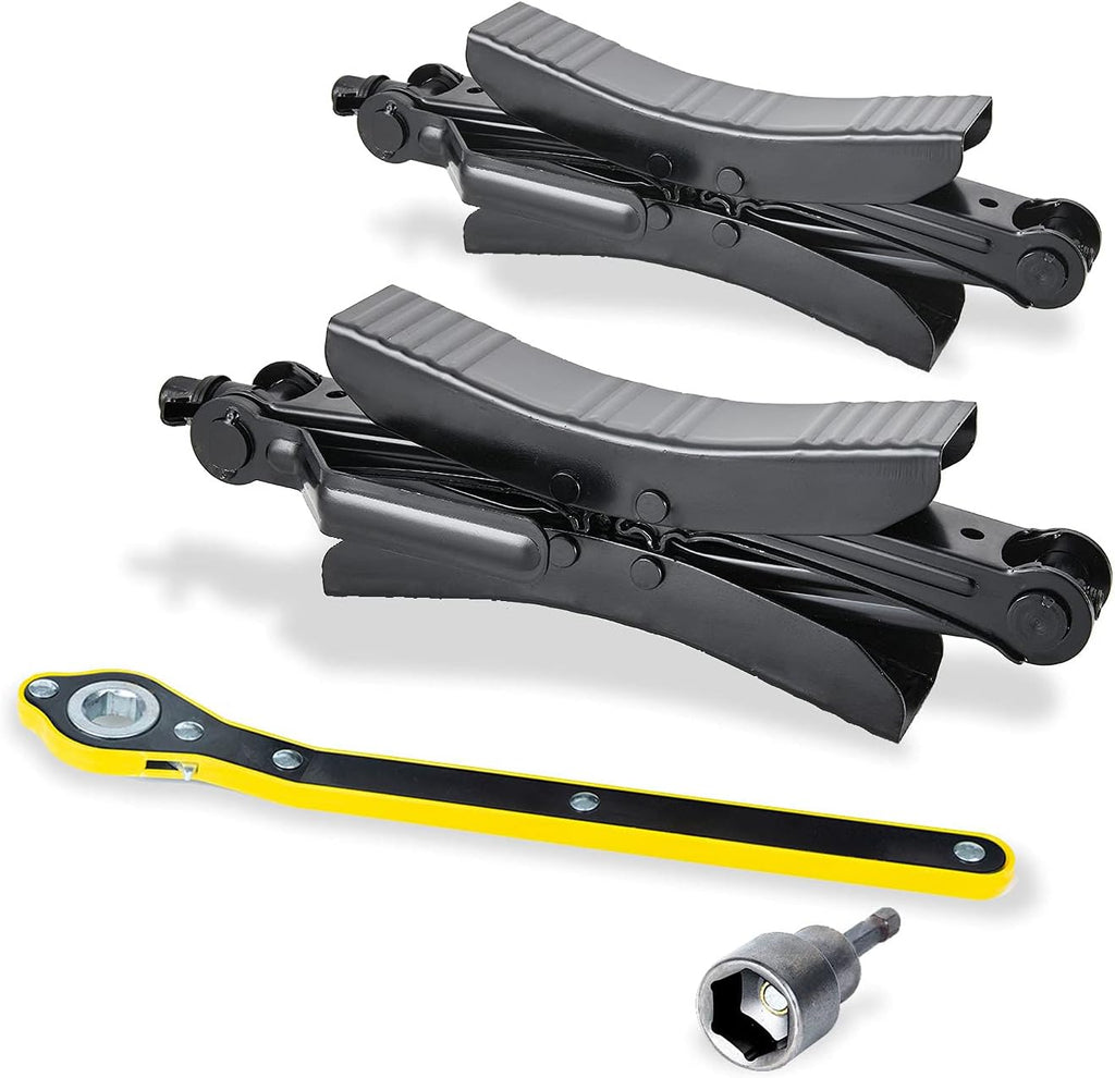 X Shaped Wheel Chock Stabilizers for RV Travel Trailer, Scissor 2 Sets with Accessories Pack of 2 R3438