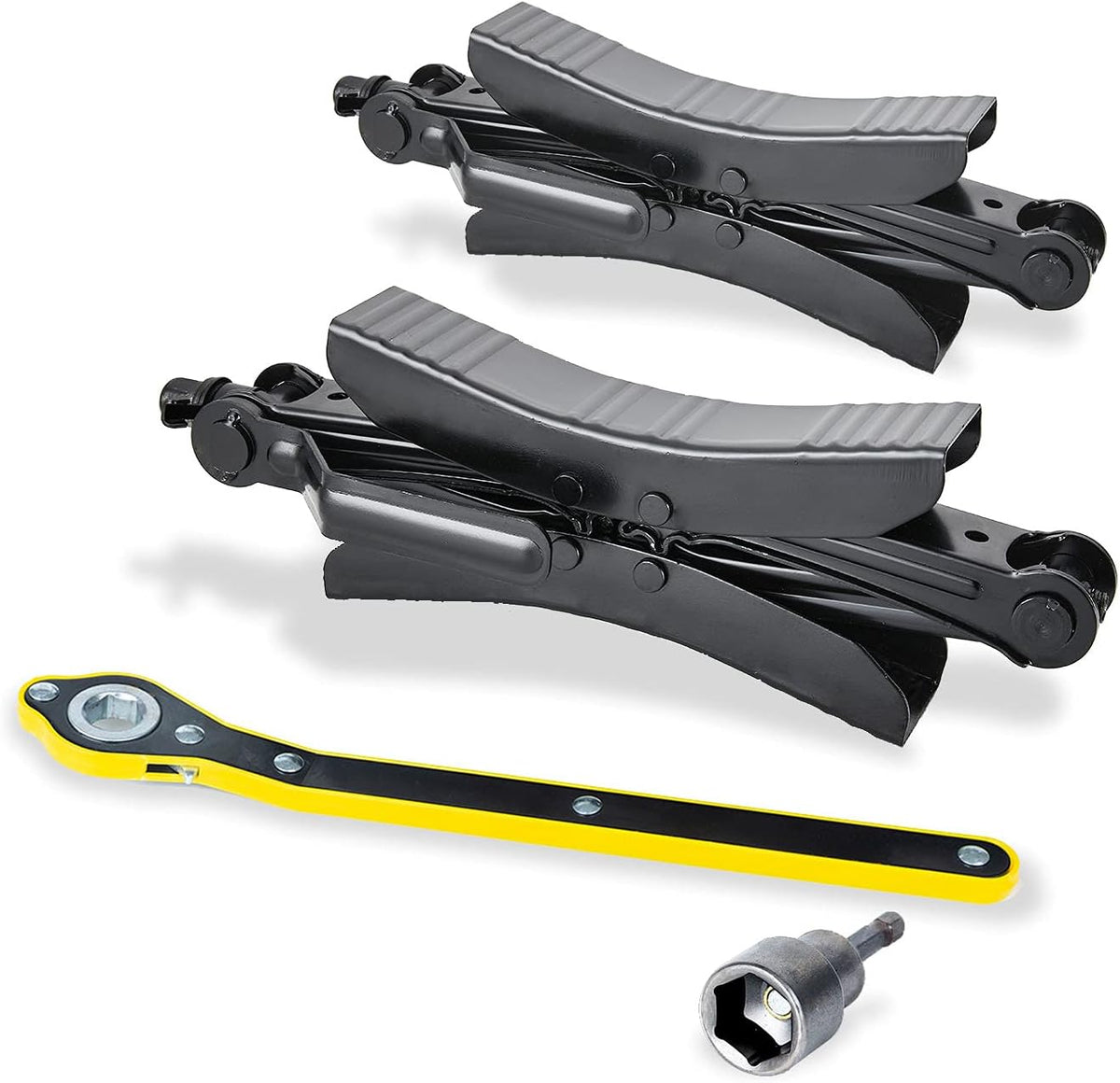 X Shaped Wheel Chock Stabilizers for RV Travel Trailer, Scissor 2 Sets with Accessories Pack of 2 R3438
