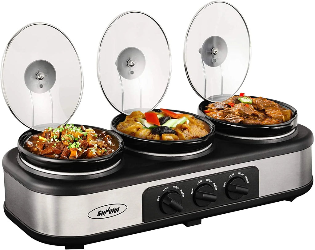 Stainless Steel Slow Cooker Buffet Server with Adjustable Temp P12156