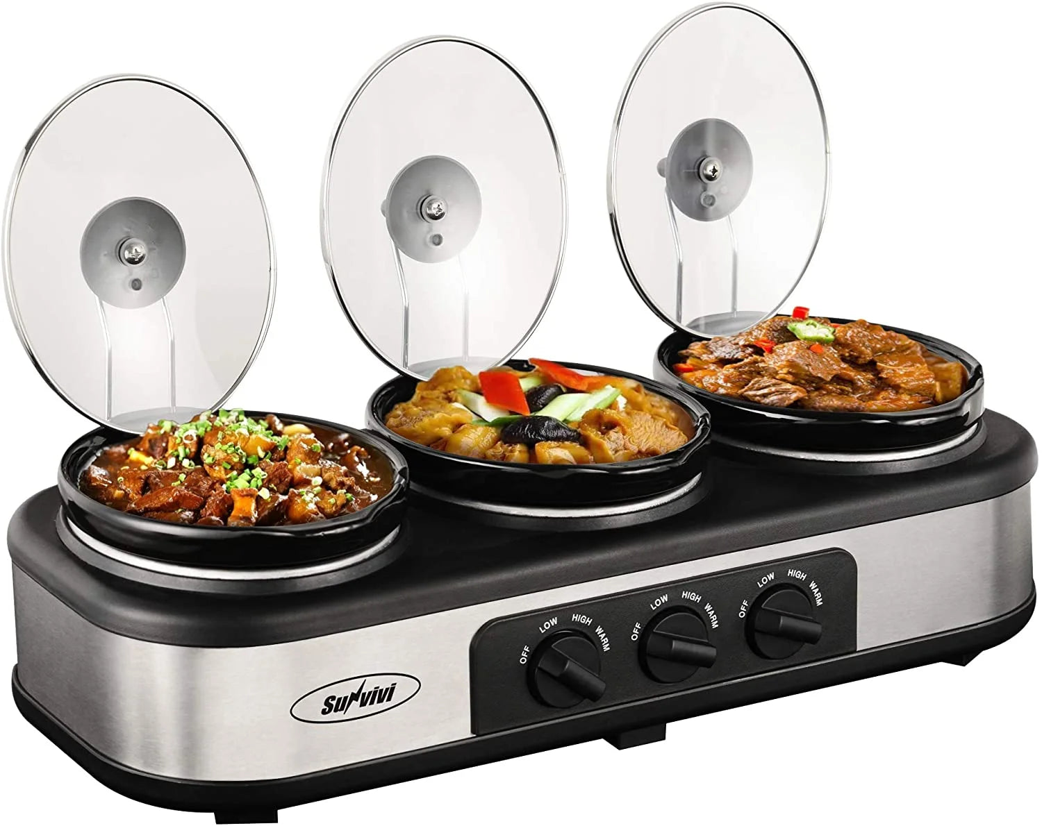 Stainless Steel Slow Cooker Buffet Server with Adjustable Temp P12156