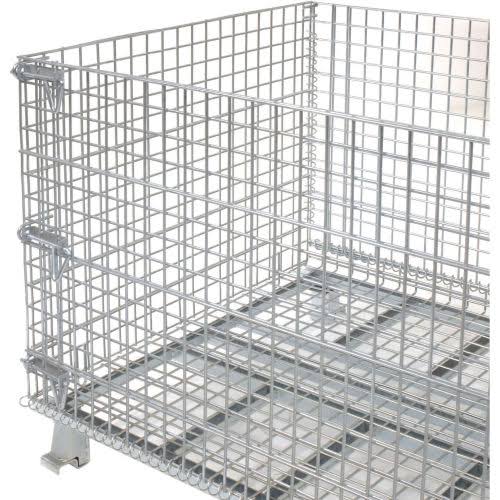 Folding Wire Container 48x40x36-1/2 3000-4000 lb Cap. Drop Gate W845